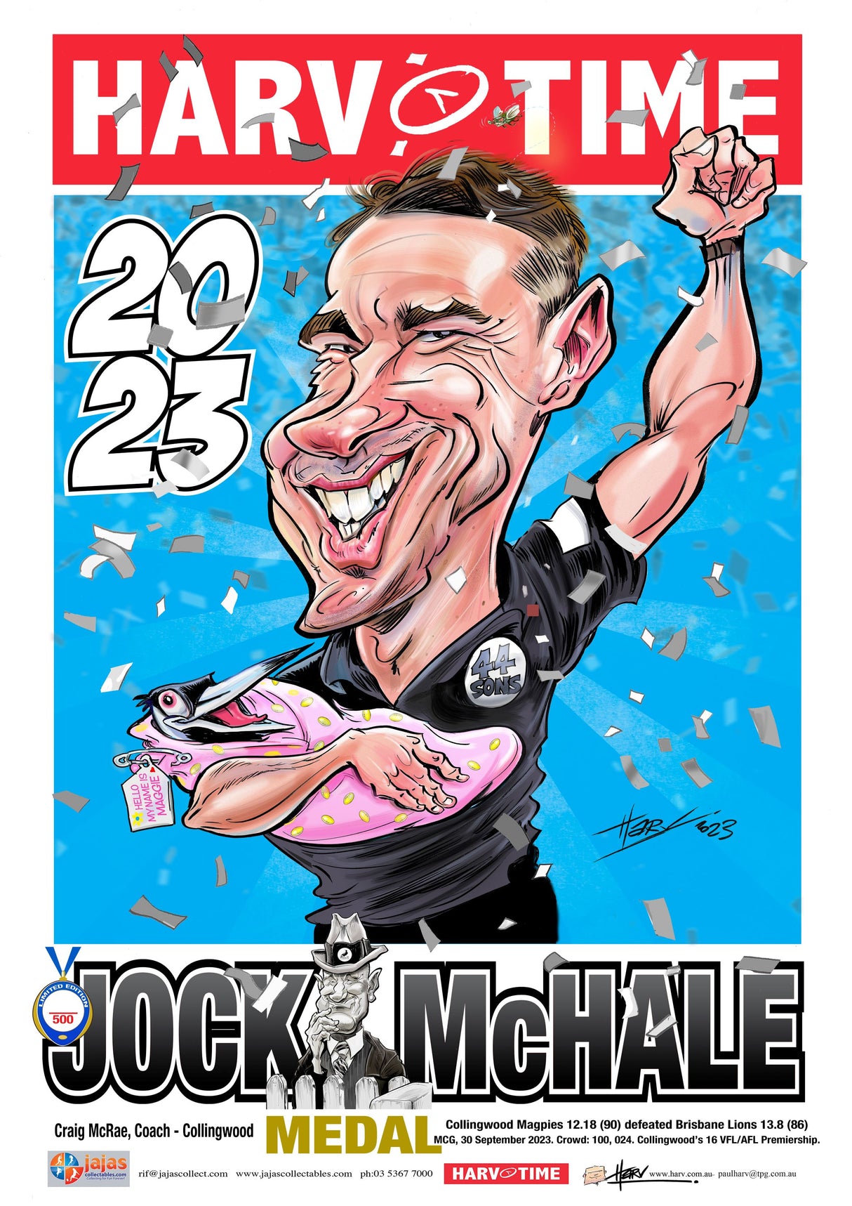 Craig McRae, Jock McHale Medal, Harv Time Poster