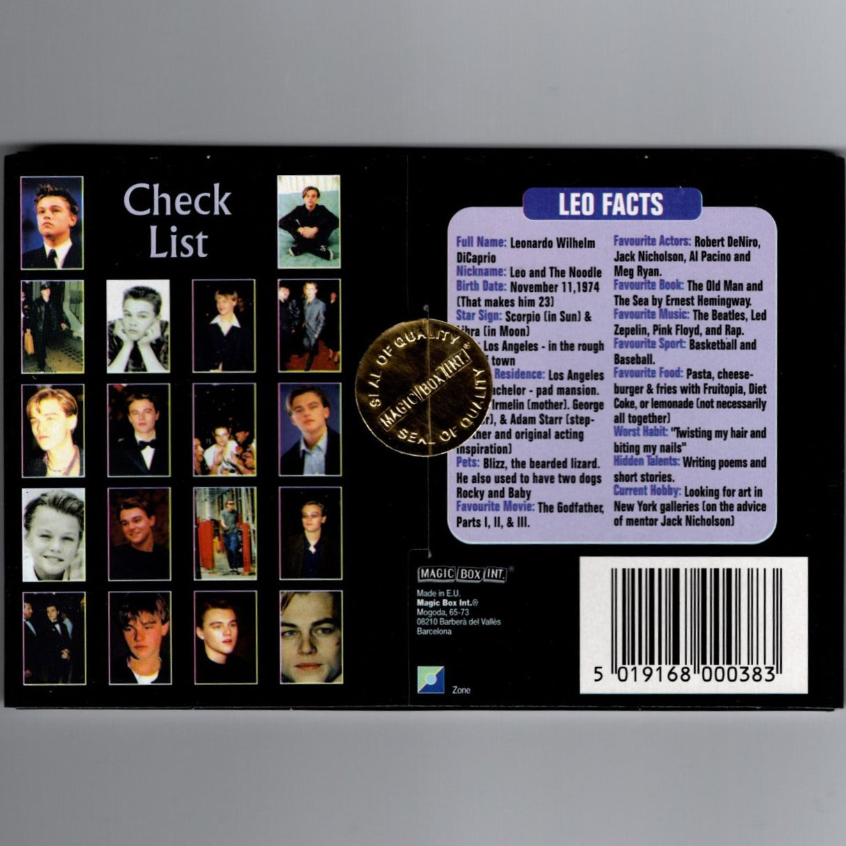 Leonardo DiCaprio 18 Photograph Collector Set