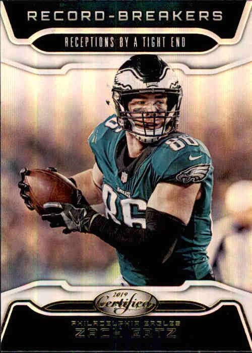 Zach Ertz, Record Breakers, 2019 Panini Certified Football NFL