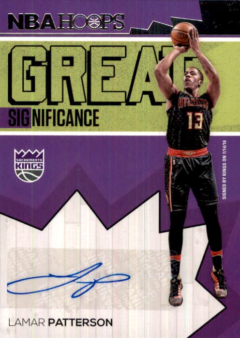 Lamar Patterson, Great Significance Auto, 2016-17 Panini Hoops Basketball NBA