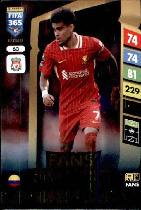 Luis Diaz, Fans' Favourite, 2025 Panini FIFA 365 Adrenalyn XL Soccer