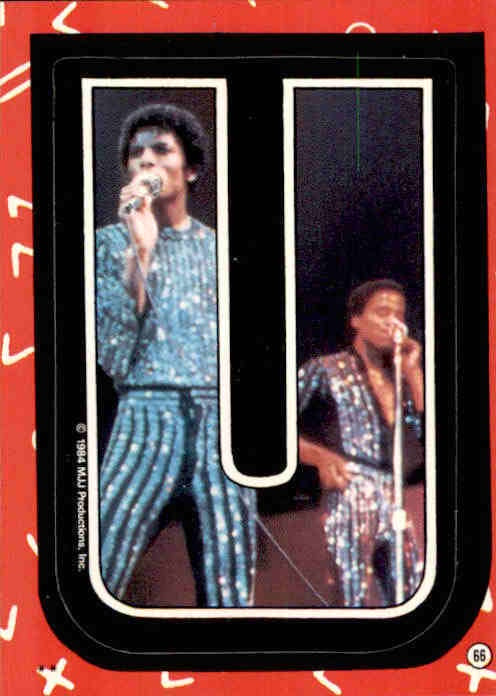 Michael Jackson, Letter U Sticker, 1984 MJJ Productions Inc