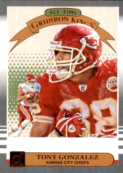 Tony Gonzalez, All-Time Gridiron Kings, 2019 Panini Donruss Football NFL