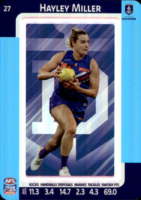 Hayley Miller, #27, Blue Parallel, 2025 Teamcoach AFLW