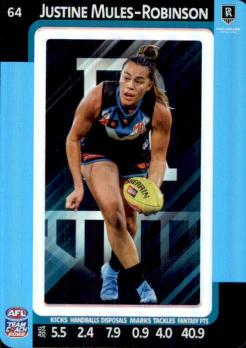 Justine Mules-Robinson, #64, Blue Parallel, 2025 Teamcoach AFLW