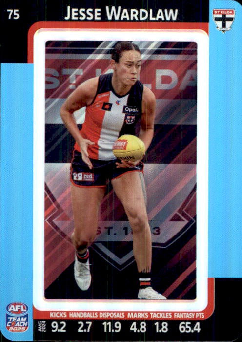 Jesse Wardlaw, #75, Blue Parallel, 2025 Teamcoach AFLW