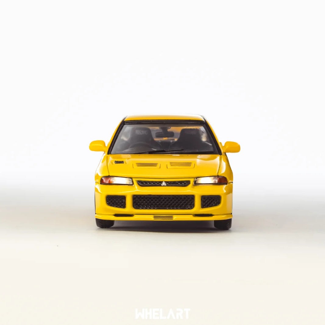 MITSUBISHI Lancer Evolution 3 Yellow, 1:64 Scale Diecast Car