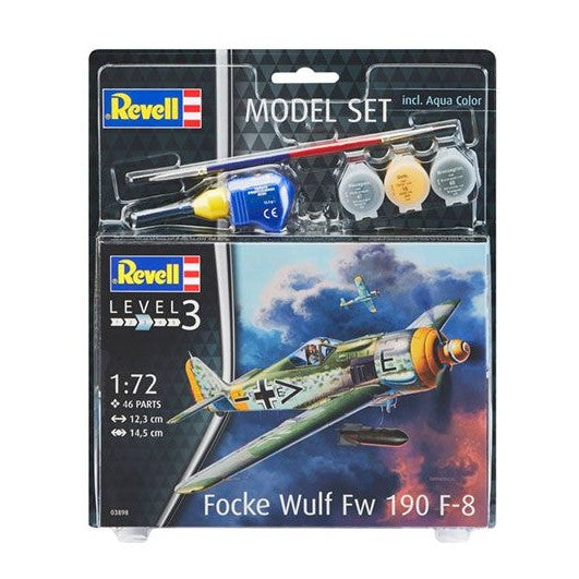 REVELL MODEL SET FOCKE WULF FW190 F-8, 1:72 Scale Model Kit