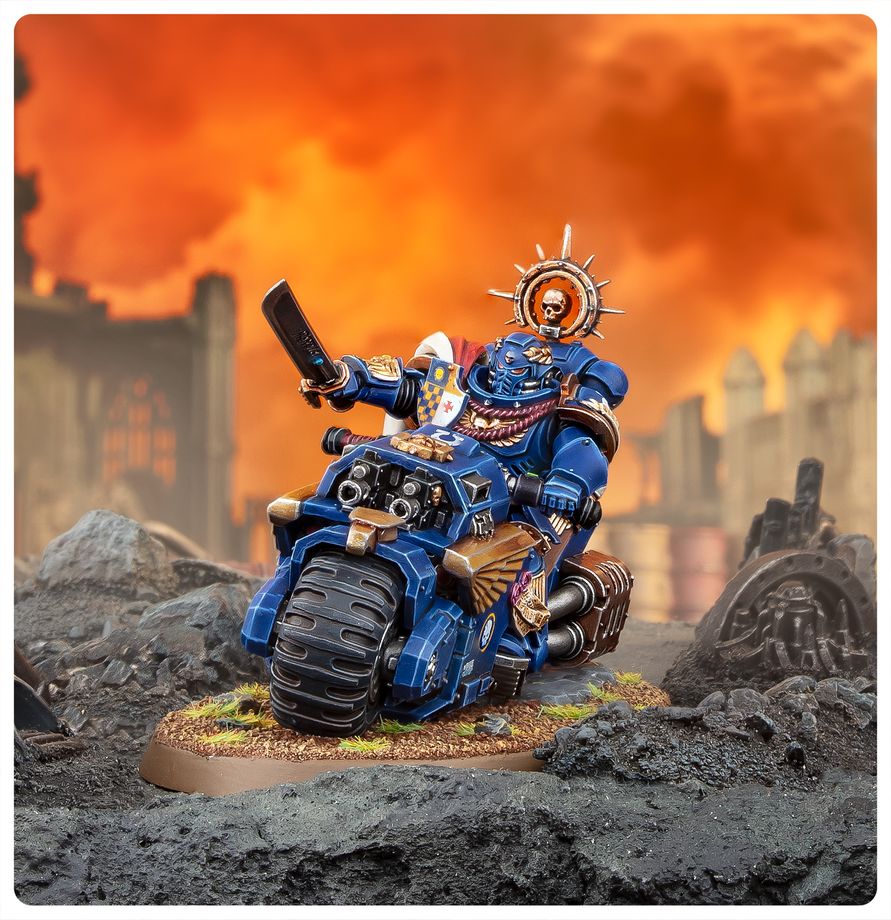 Warhammer 40,000 - 48-113, Space Marines, Captain on Bike
