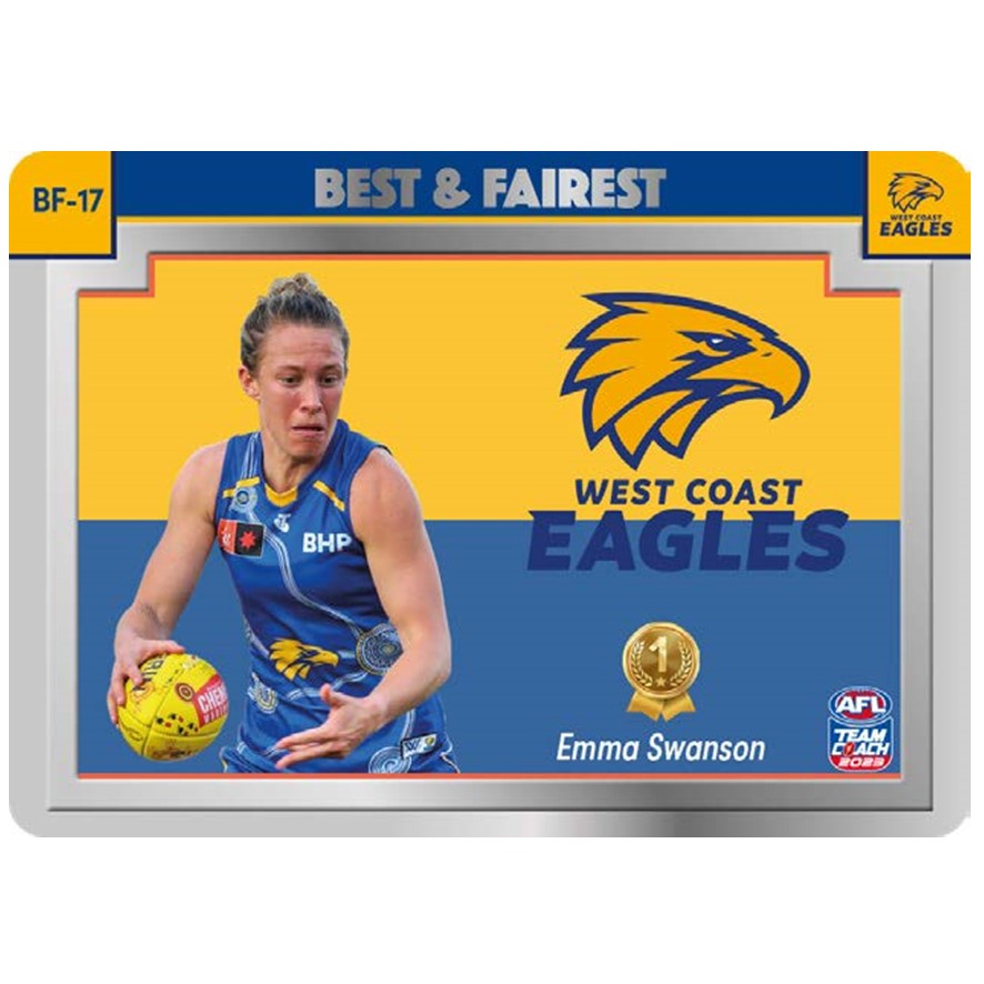 2023 Teamcoach AFLW - Best & Fairest Cards - Cards BF-01 to BF-18 - Pick Your Card
