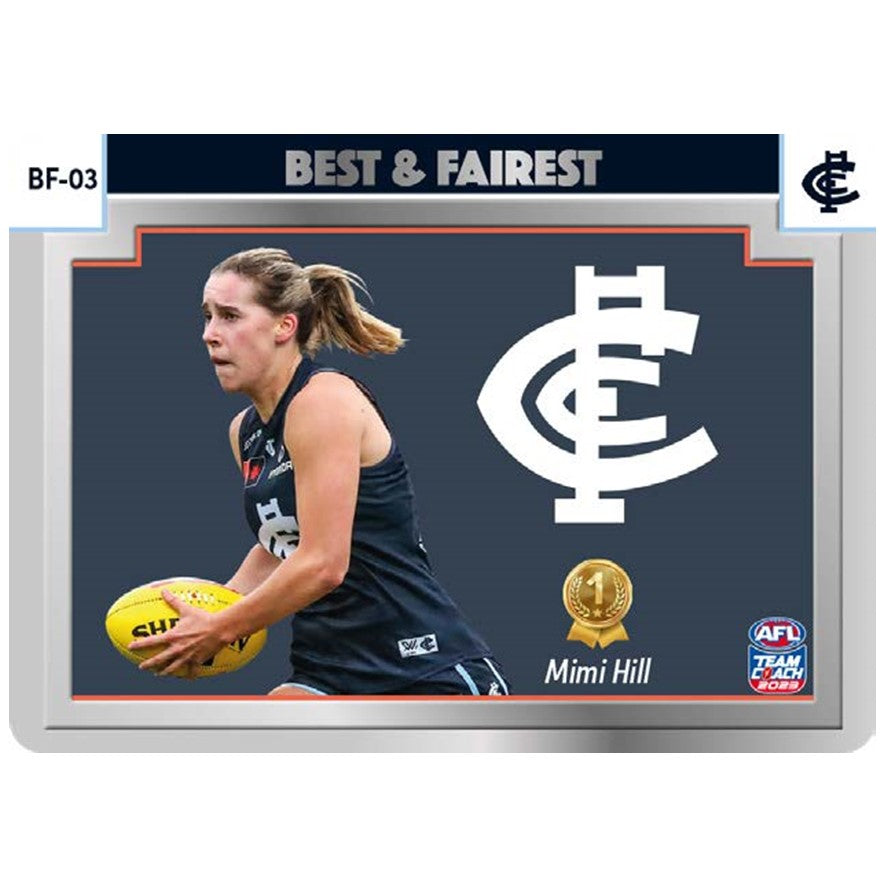 2023 Teamcoach AFLW - Best & Fairest Cards - Cards BF-01 to BF-18 - Pick Your Card