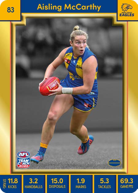 2023 Teamcoach AFLW GOLD Parallel Cards - Cards 1 to 90 - Pick Your Card