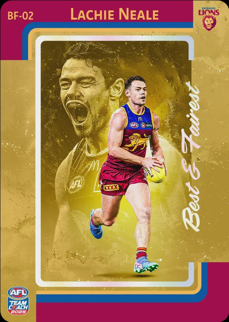 Lachie Neale, BF-02, GOLD Best & Fairest, 2025 Teamcoach AFL