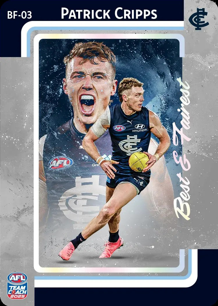 2025 Teamcoach AFL Silver Best & Fairest Cards - Cards BF-01 to BF-18 - Pick Your Card