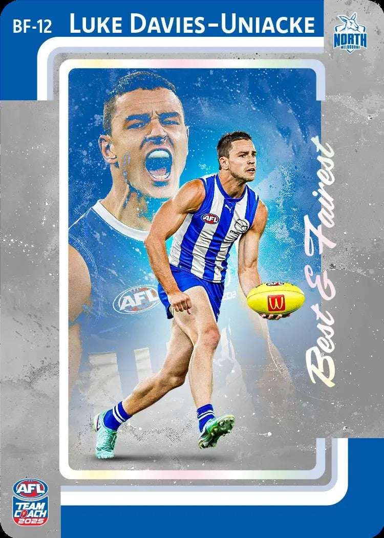 2025 Teamcoach AFL Silver Best & Fairest Cards - Cards BF-01 to BF-18 - Pick Your Card