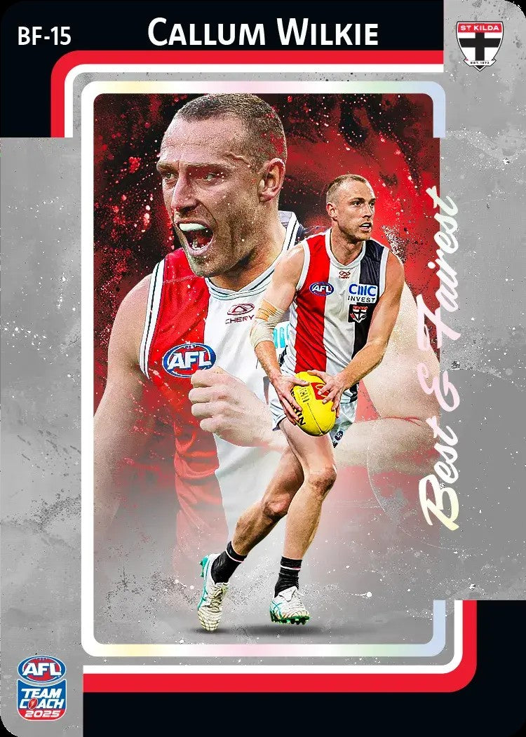 2025 Teamcoach AFL Silver Best & Fairest Cards - Cards BF-01 to BF-18 - Pick Your Card