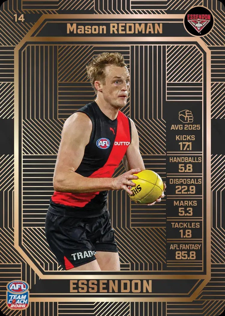 Mason Redman, #14, Bronze, 2026 Teamcoach AFL