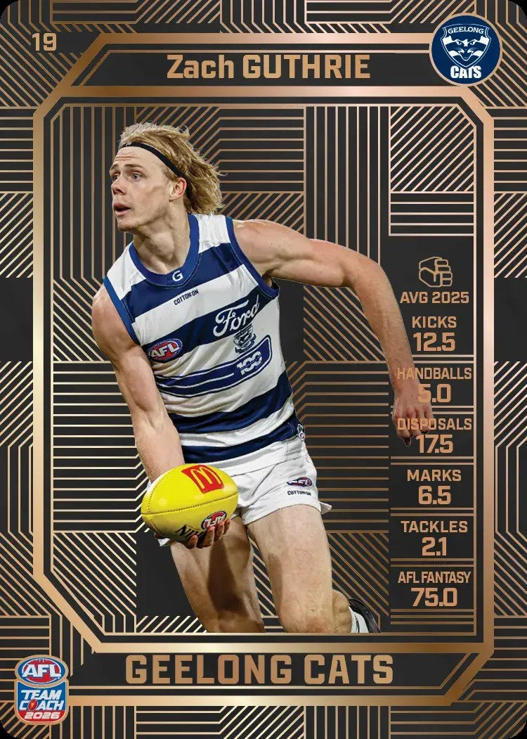 Zach Guthrie, #19, Bronze, 2026 Teamcoach AFL
