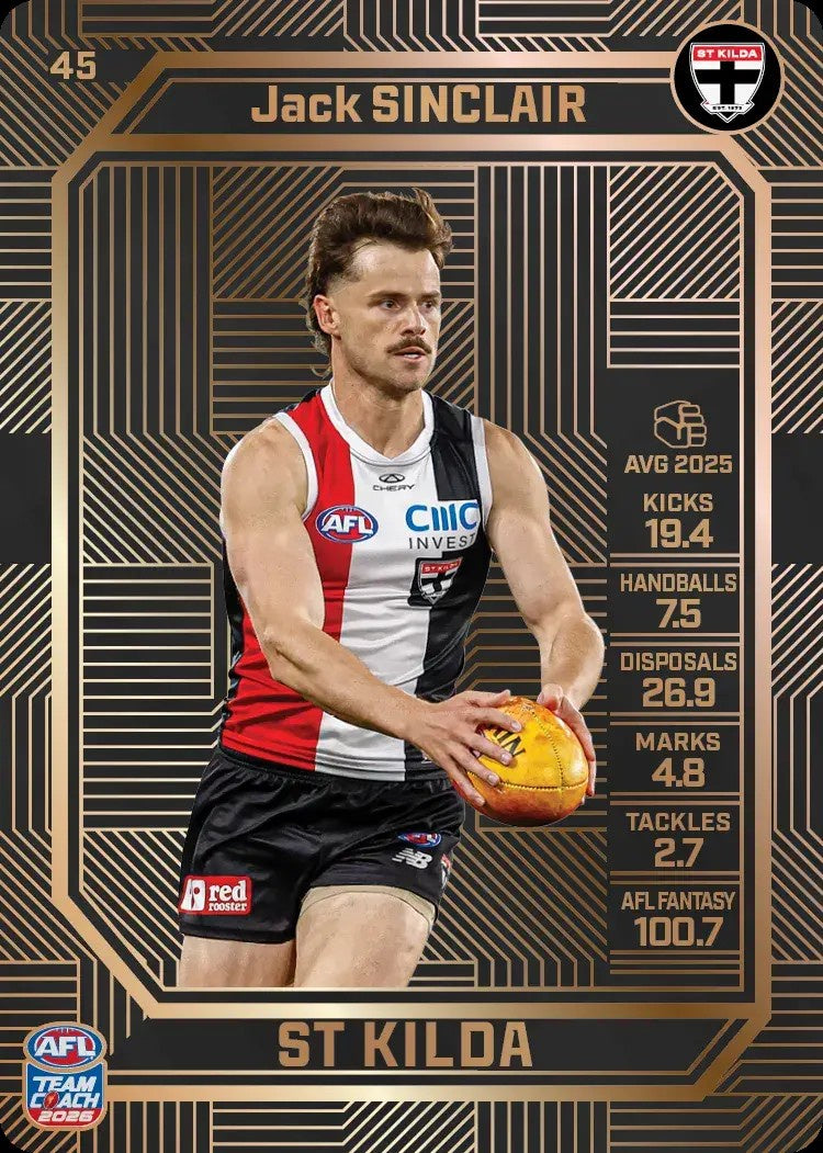 Jack Sinclair, #45, Bronze, 2026 Teamcoach AFL