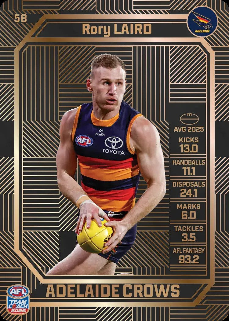 Rory Laird, #58, Bronze, 2026 Teamcoach AFL