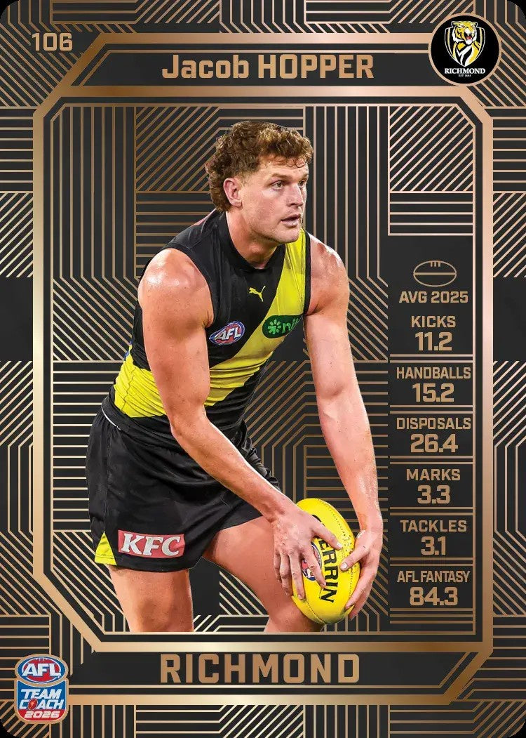 Jacob Hopper, #106, Bronze, 2026 Teamcoach AFL