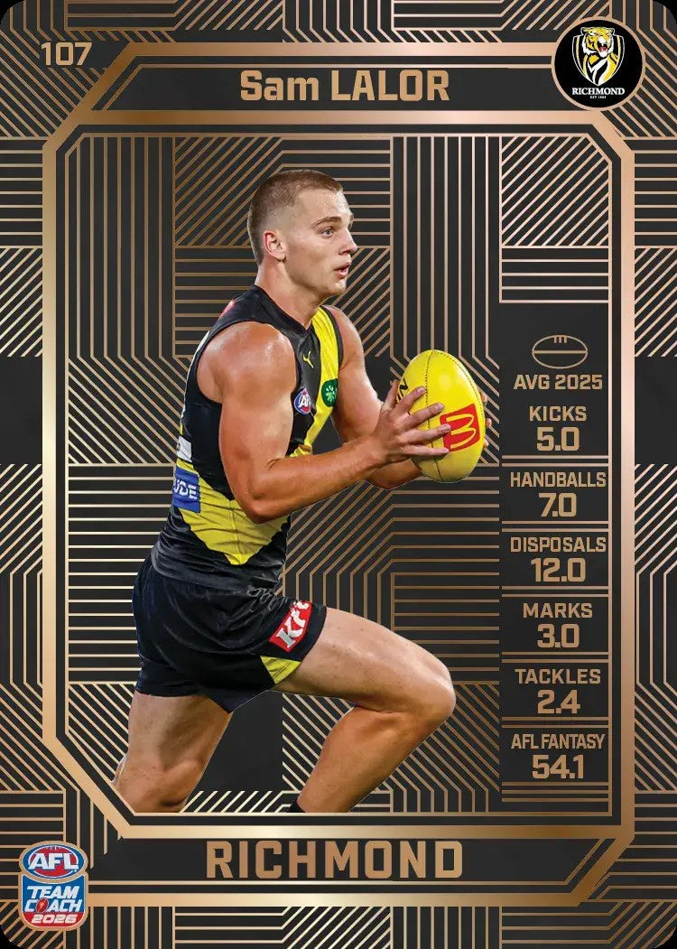 Sam Lalor, #107, Bronze, 2026 Teamcoach AFL