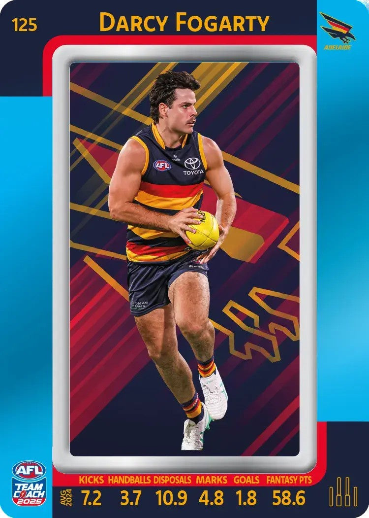 Darcy Fogarty, #125, Blue Parallel, 2025 Teamcoach AFL
