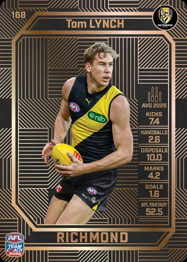 Tom Lynch, #168, Bronze, 2026 Teamcoach AFL