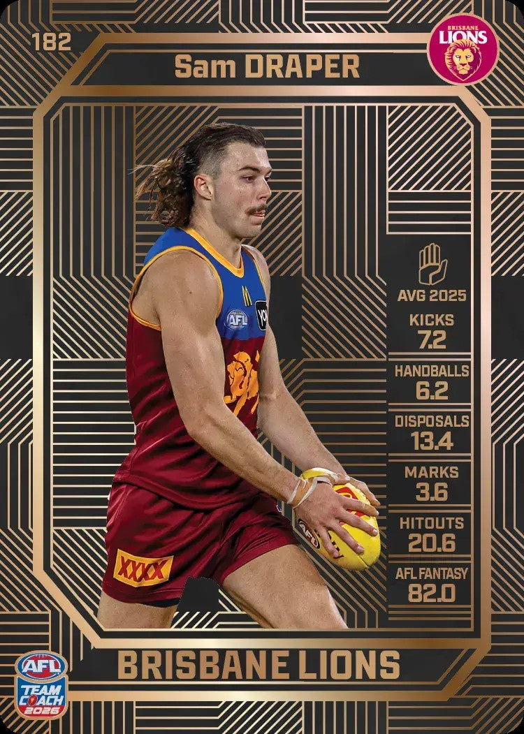 Sam Draper, #182, Bronze, 2026 Teamcoach AFL
