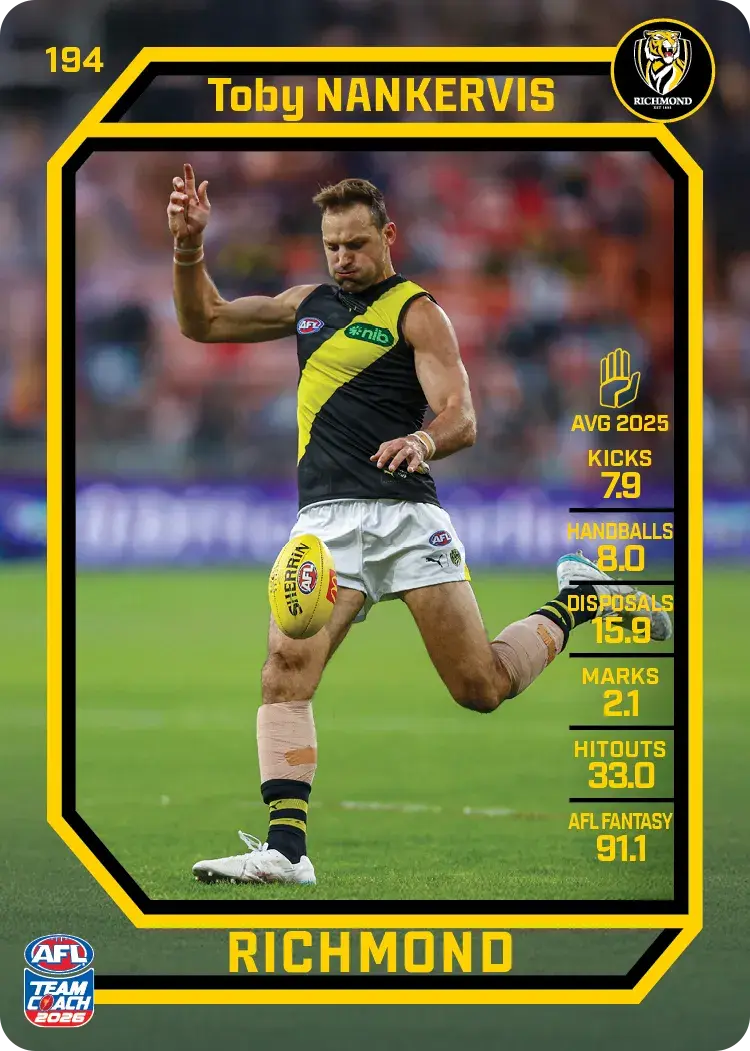 2026 Teamcoach AFL Common Cards - Cards 101 to 198 - Pick Your Card
