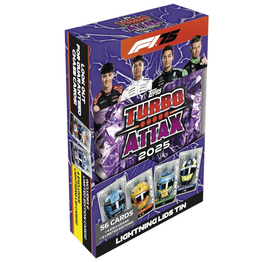 2025 Topps TURBO ATTAX Formula 1 Trading Cards Mega Tin Assortment