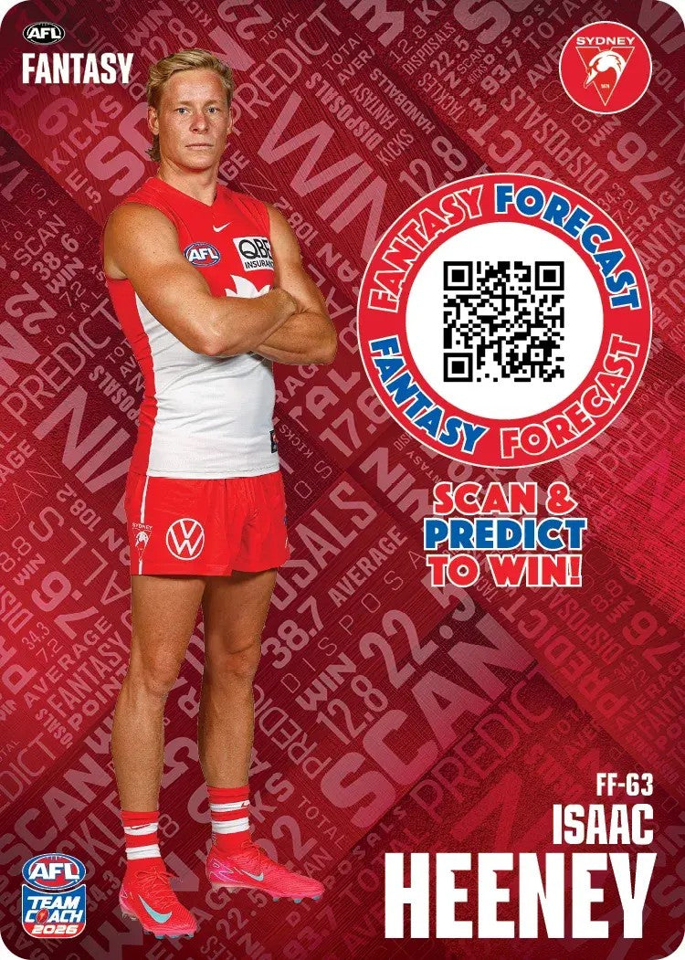 2026 Teamcoach AFL Fantasy Forecast - Cards 1 to 72 - Pick Your Card