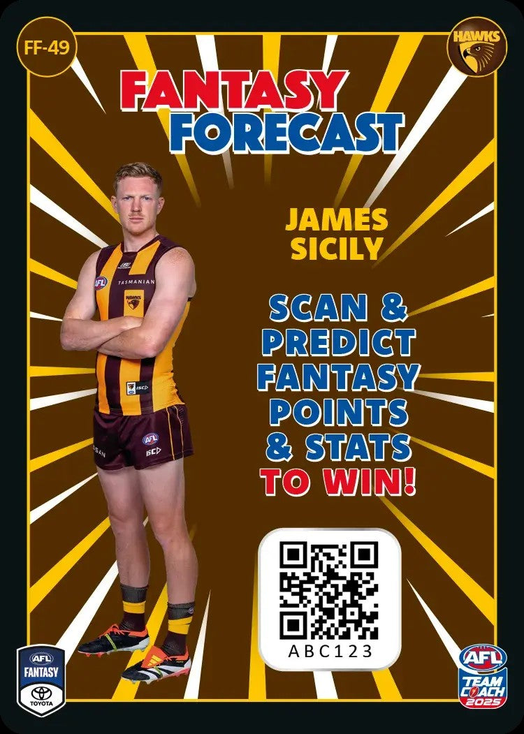 2025 Teamcoach AFL Fantasy Forecast - Cards 1 to 90 - Pick Your Card