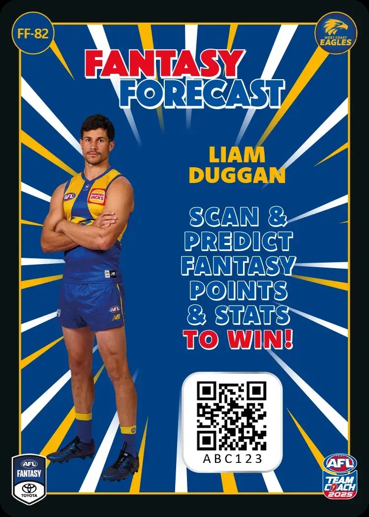 2025 Teamcoach AFL Fantasy Forecast - Cards 1 to 90 - Pick Your Card