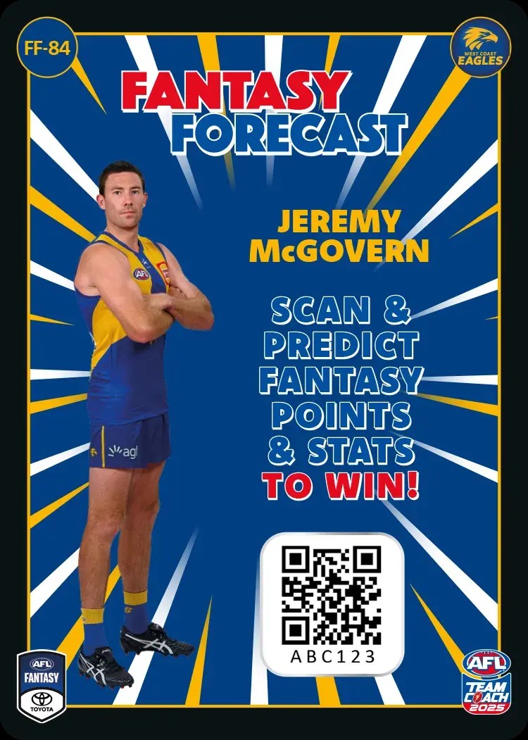 2025 Teamcoach AFL Fantasy Forecast - Cards 1 to 90 - Pick Your Card