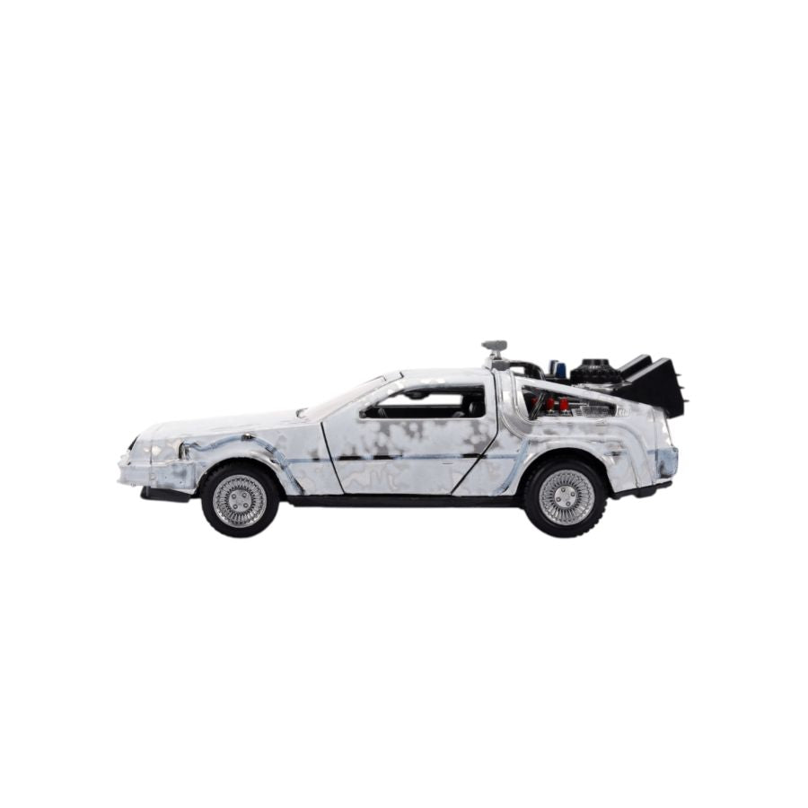 Back to the Future - Delorean (Frosted) 1:32 Scale Diecast Vehicle with Truck Box (SDCC Exclusive)