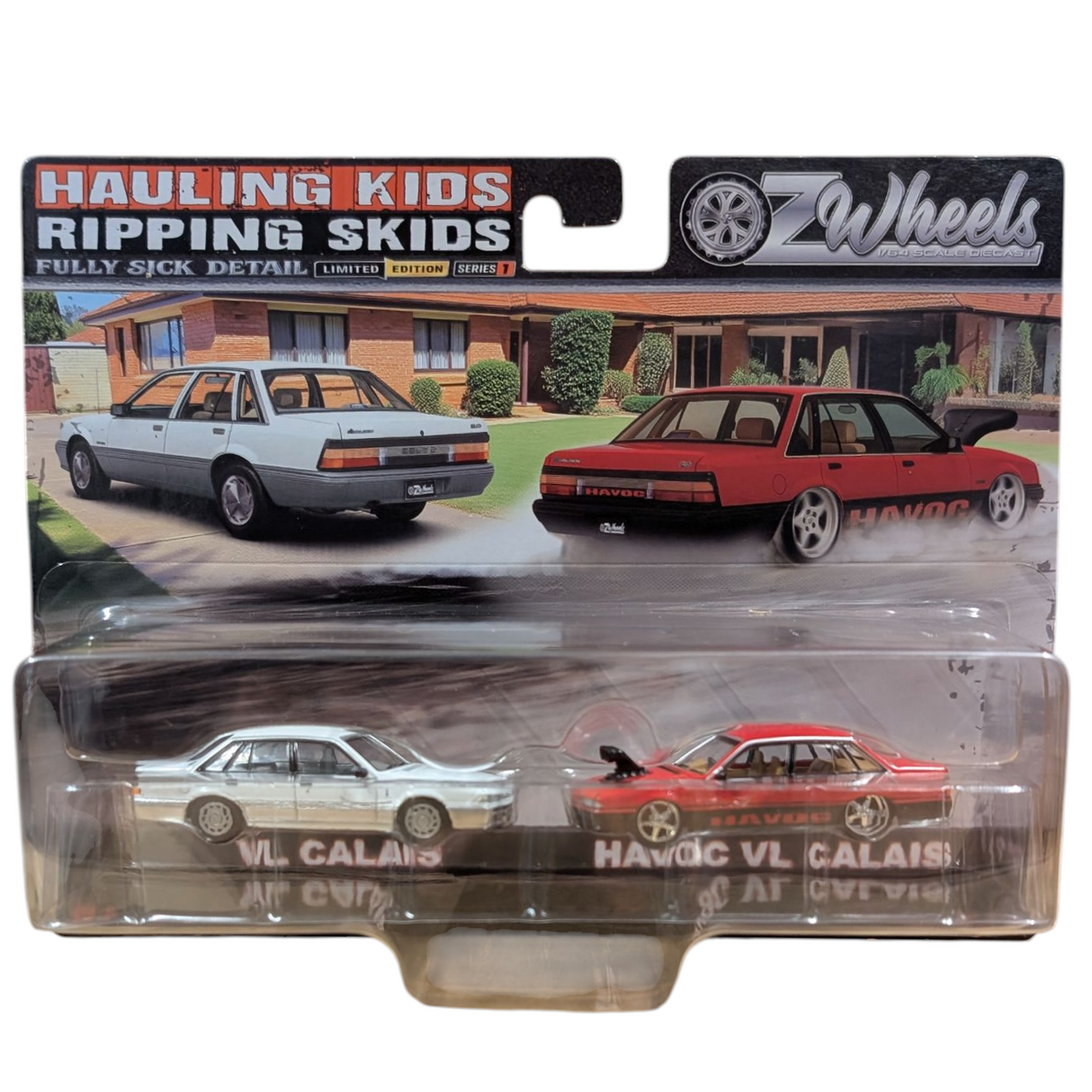 Oz Wheels Hauling Kids Ripping Skids FSD, Holden VL Commodore Twin Set, 1:64 Scale Diecast Car