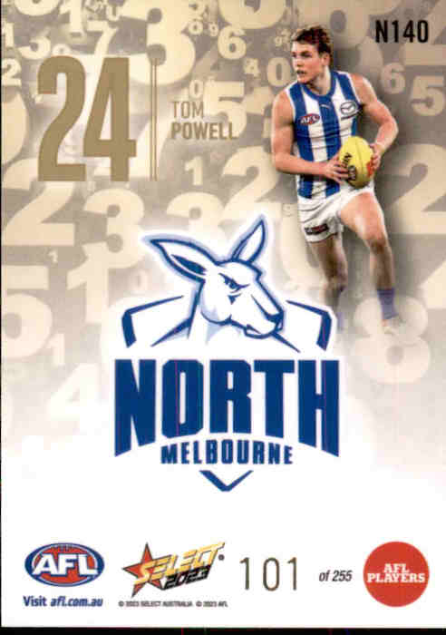 Tom Powell, Numbers, 2023 Select AFL Footy Stars