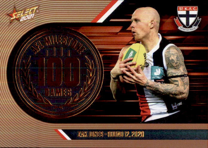 Zak Jones, 100 Games Milestone, 2021 Select AFL Footy Stars