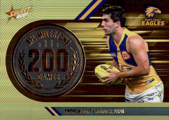 Andrew Gaff, 200 Games Milestone, 2021 Select AFL Footy Stars
