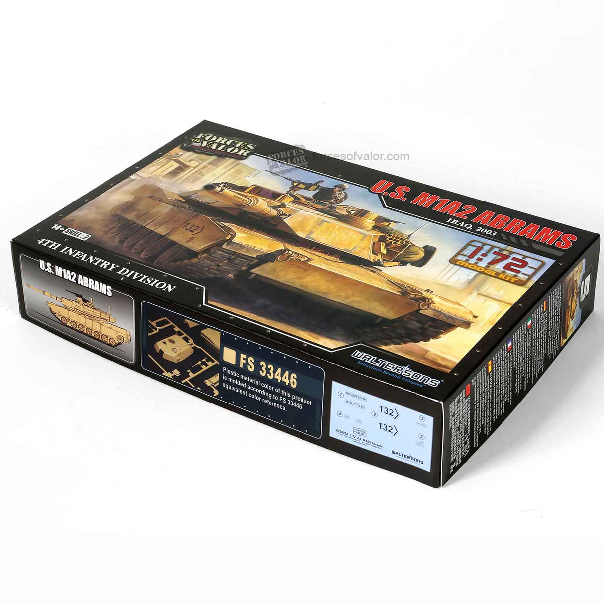 Waltersons, Forces of Valor, U.S. M1A2 Abrams Tank, 1:72 Scale Model Kit