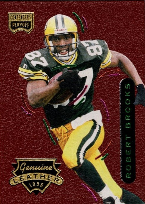 Robert Brooks, #52, Genuine Leather, 1996 Playoff Contenders Football NFL