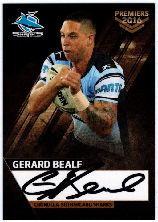 2016 Cronulla Sharks Official Signed Premiers Card Set (Read Description)