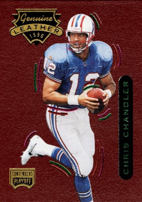 Chris Chandler, #100, Genuine Leather, 1996 Playoff Contenders Football NFL