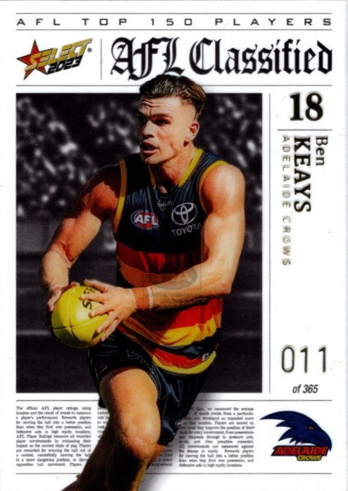 Ben Keays, AFL Classified, 2023 Select AFL Footy Stars