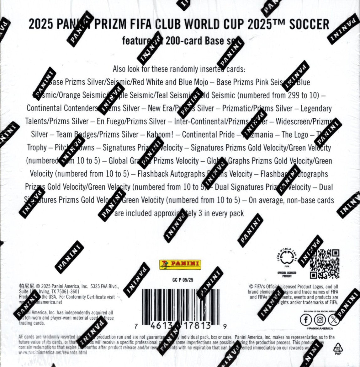 2025 Panini Prizm FIFA Club World Cup Soccer Mega Box