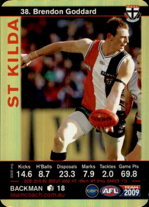 Brendon Goddard, Gold, 2009 Teamcoach AFL