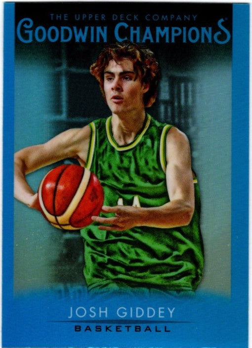 Josh Giddey, #26, Blue Holographic Parallel, 2021 UD Goodwin Champions