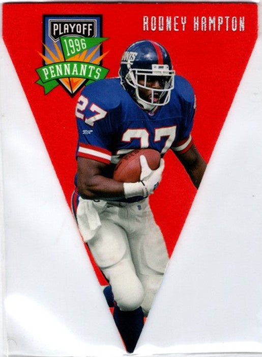 Rodney Hampton, # 27, Pennants, 1996 Playoff Contenders Football NFL