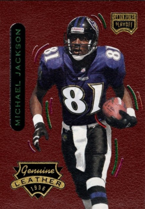 Michael Jackson, #89, Genuine Leather, 1996 Playoff Contenders Football NFL